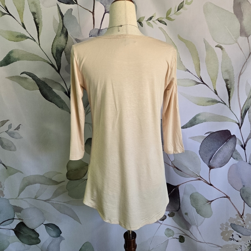 SCARLETT | Floral Longhorn Graphic Tee in Tan sz S - Picture 5 of 15
